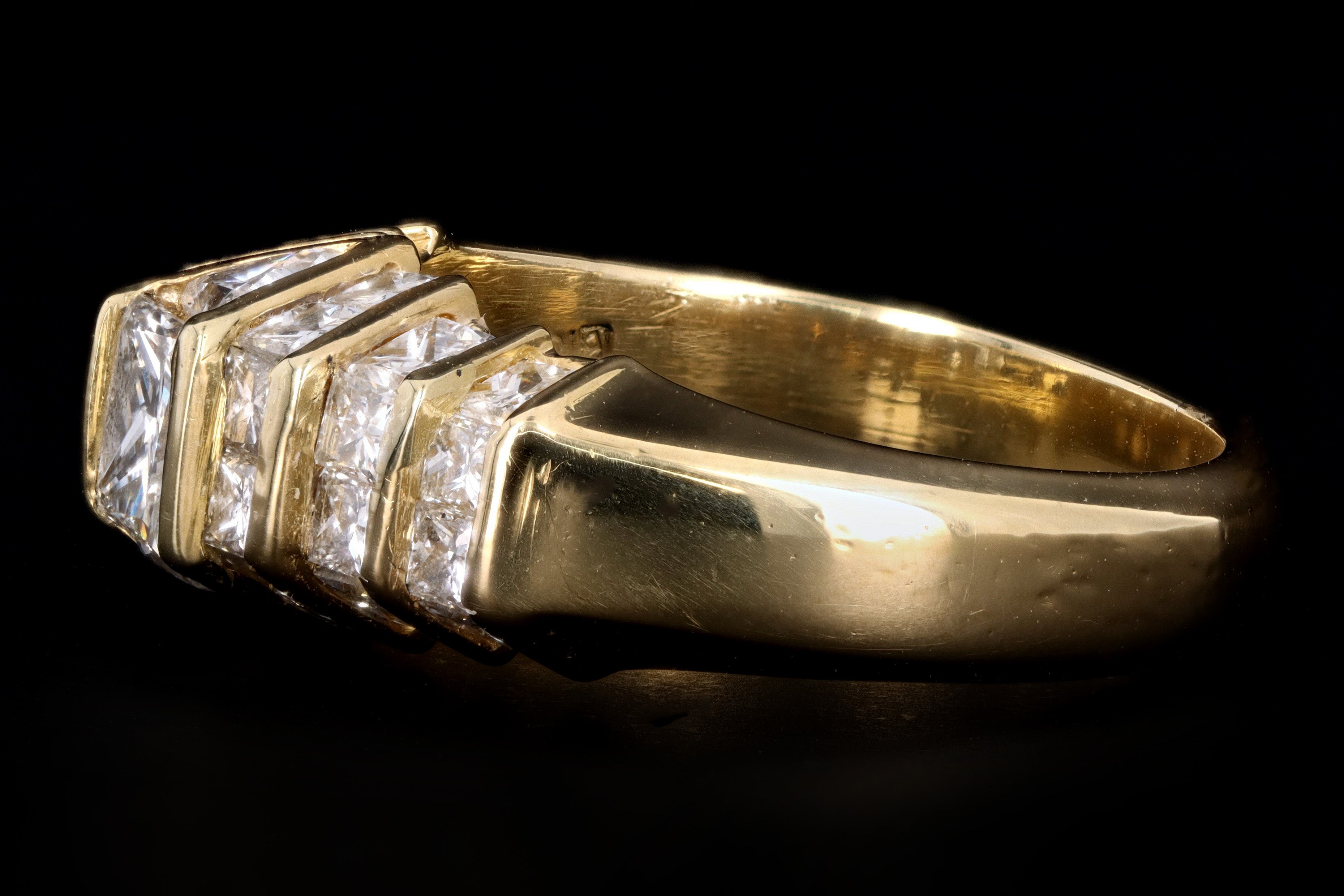 Retro 18K Yellow Gold .50 Carat Princess Cut Diamond Ring - Queen May