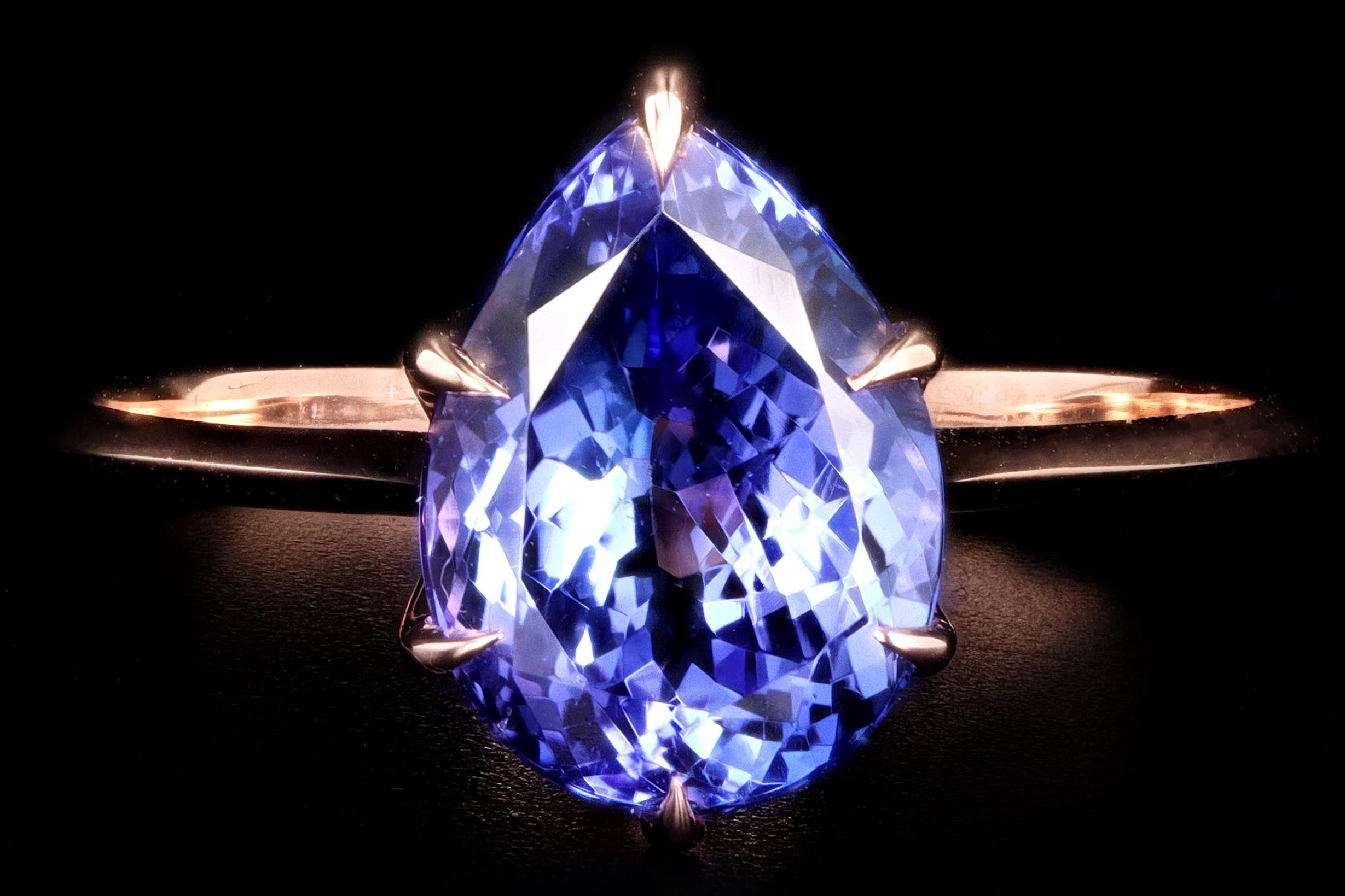 New Vintage Inspired 18K Rose Gold 2.45 Carat Tanzanite Ring - Queen May