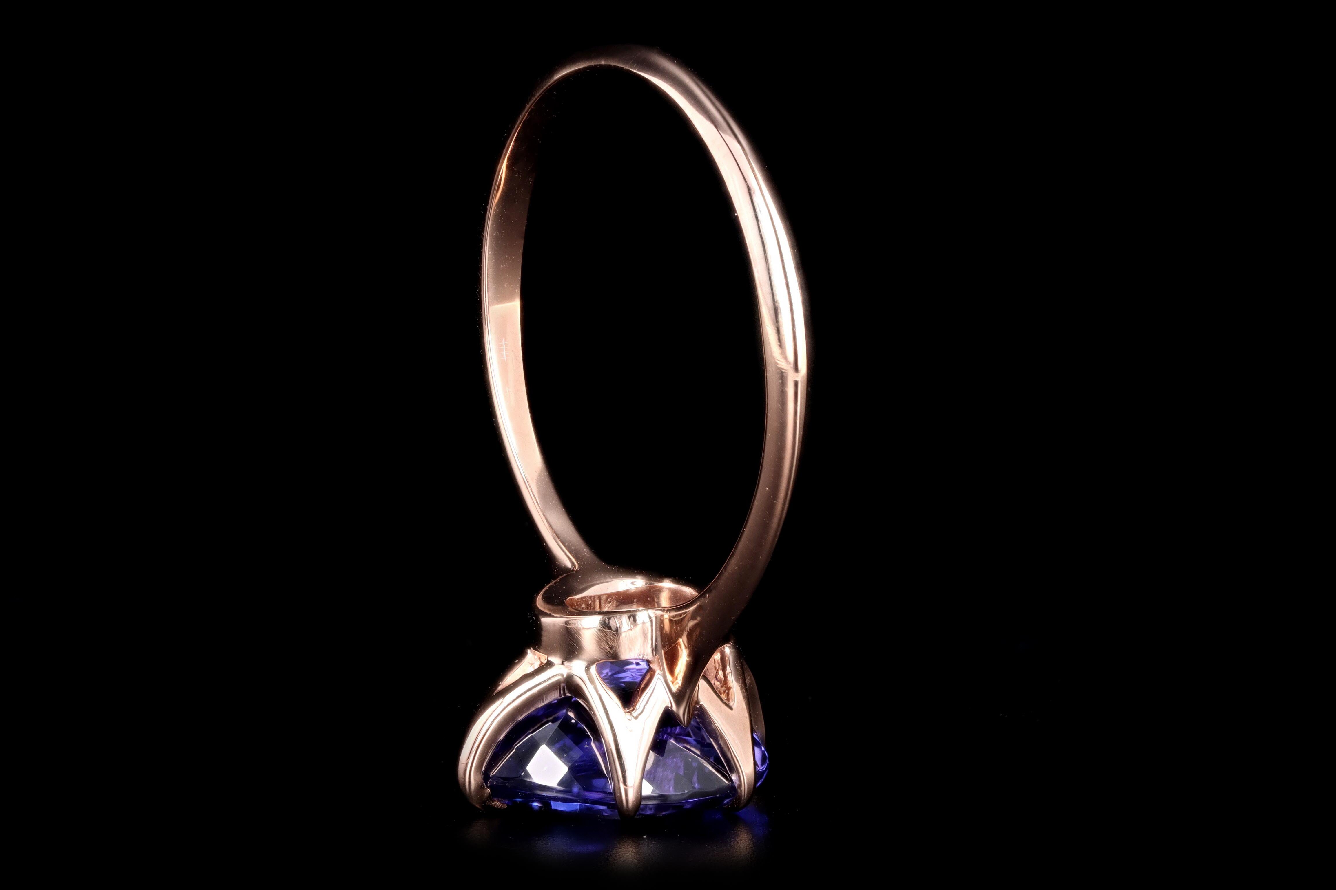 New Vintage Inspired 18K Rose Gold 2.45 Carat Tanzanite Ring - Queen May