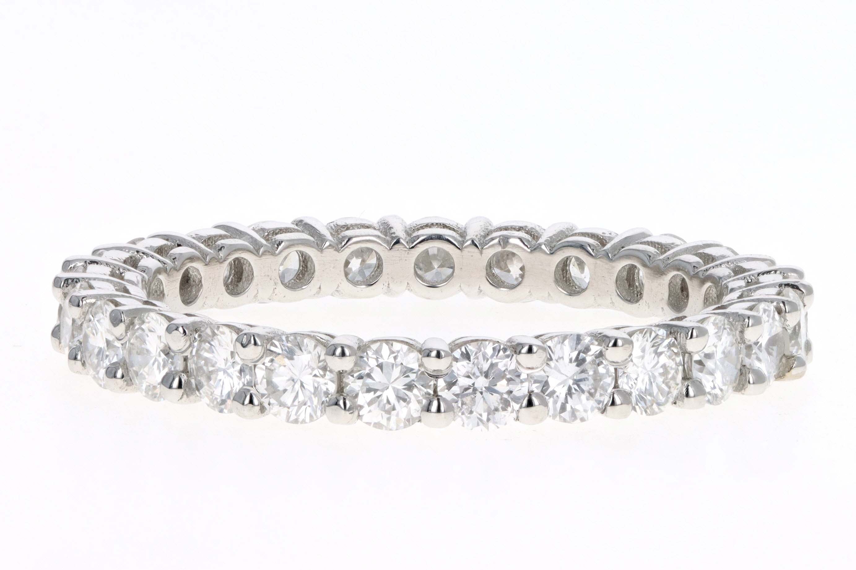 New Platinum 1.94 Carat Total Weight Diamond Eternity Band - Queen May
