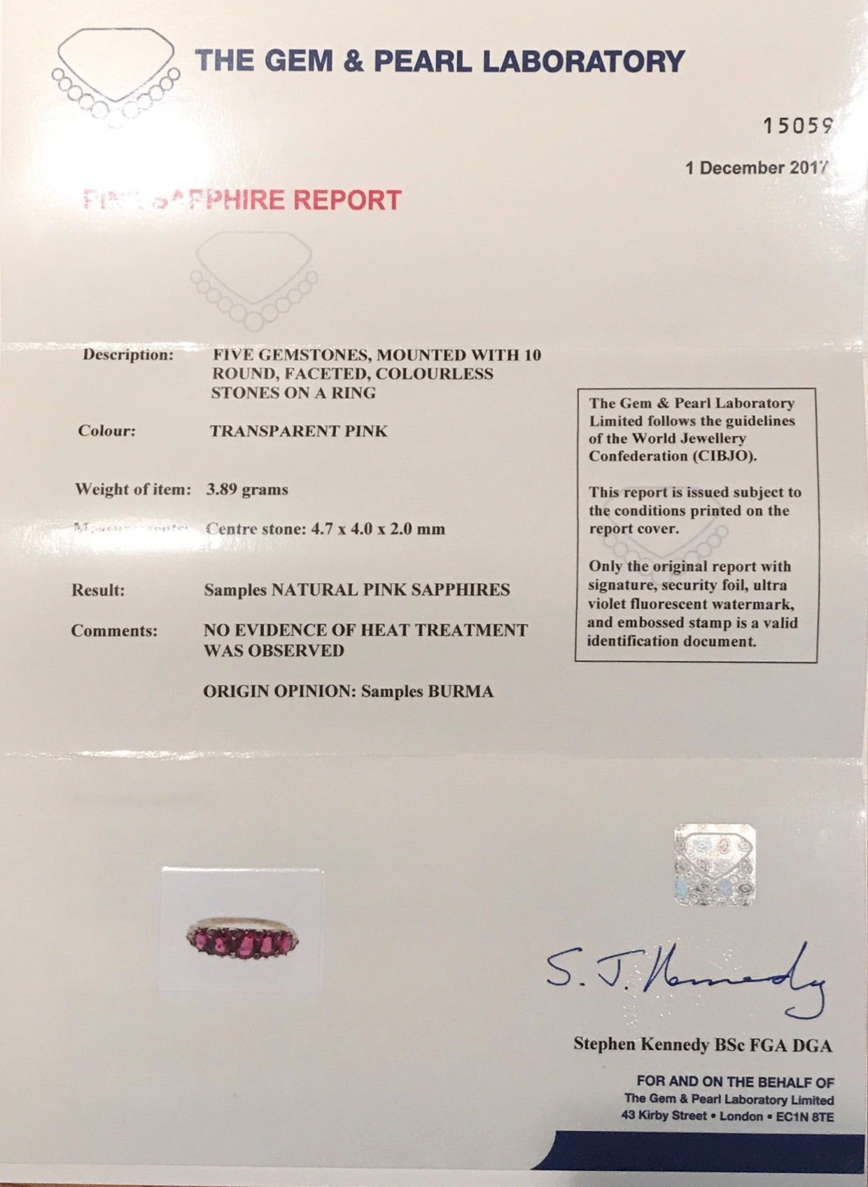 Victorian 18K Yellow Gold Natural No Heat Burma Pink Sapphire Five Stone Half Band Ring Size 7 - Queen May