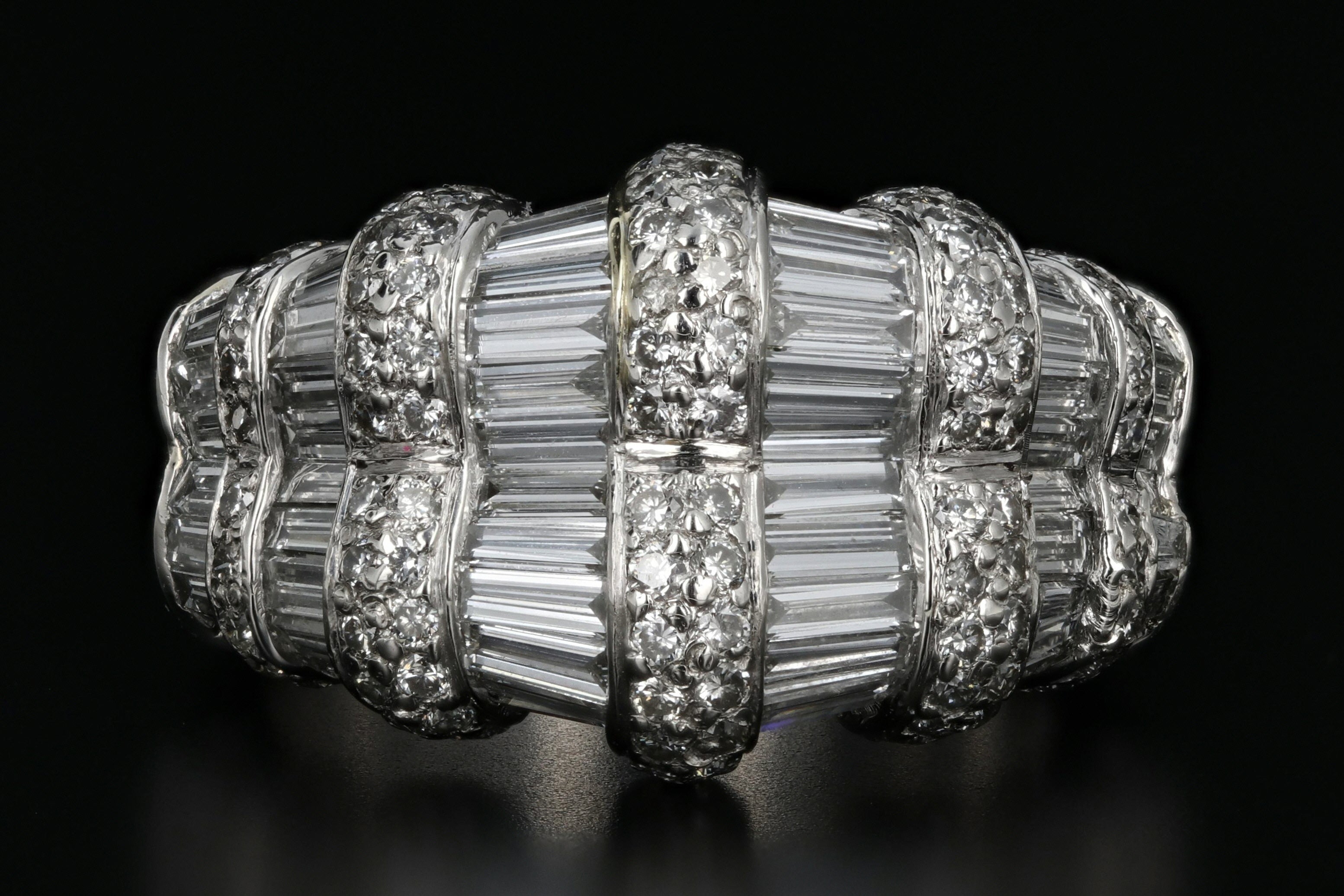 Modern Platinum 2.89 Carat Diamond Weight Total Band - Queen May