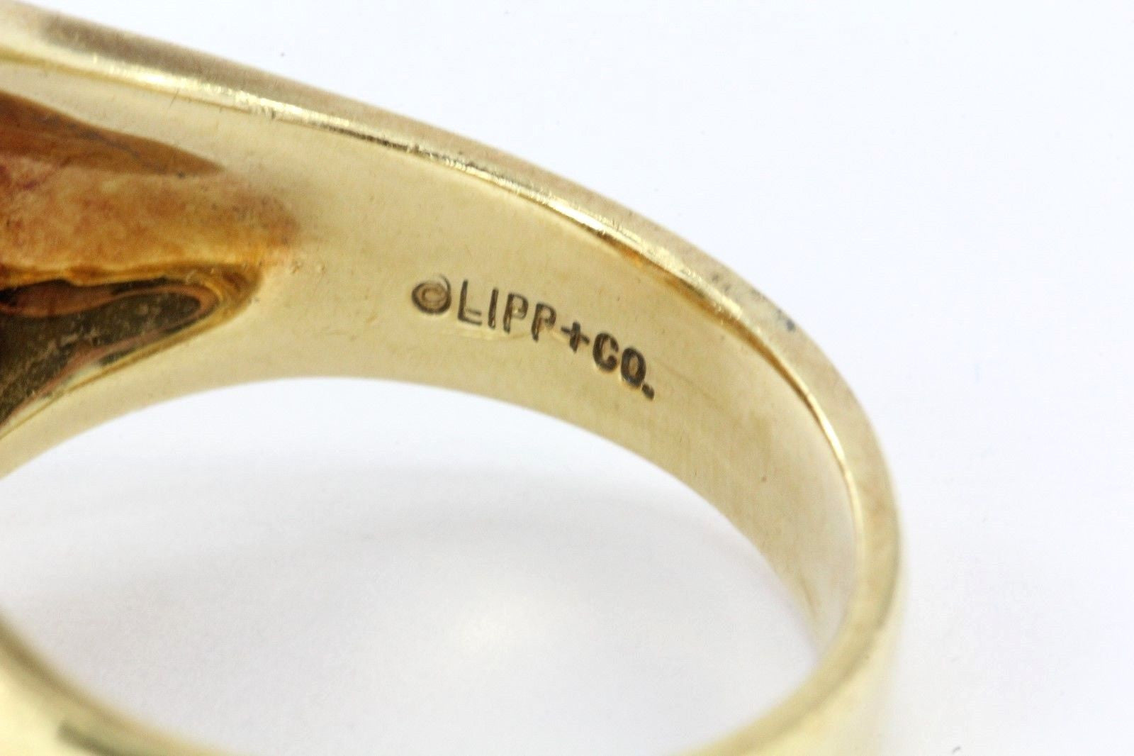 Vintage Art Deco 18K Gold Diamond & Onyx Signet Ring by Lipp & Co - Queen May