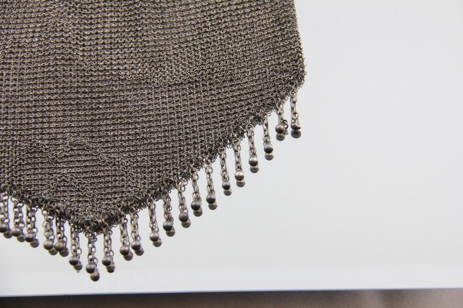 Antique Solid Continental Silver Large Mesh Flapper Purse - Queen May
