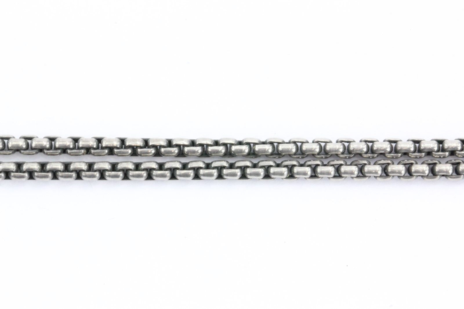 David Yurman Sterling Silver Box Chain Necklace 32" 2.6mm w/ 14K Gold Tag - Queen May