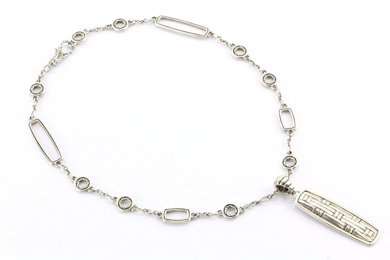 John Hardy Sterling Basket Weave Multi Link Enhancer And Necklace - Queen May