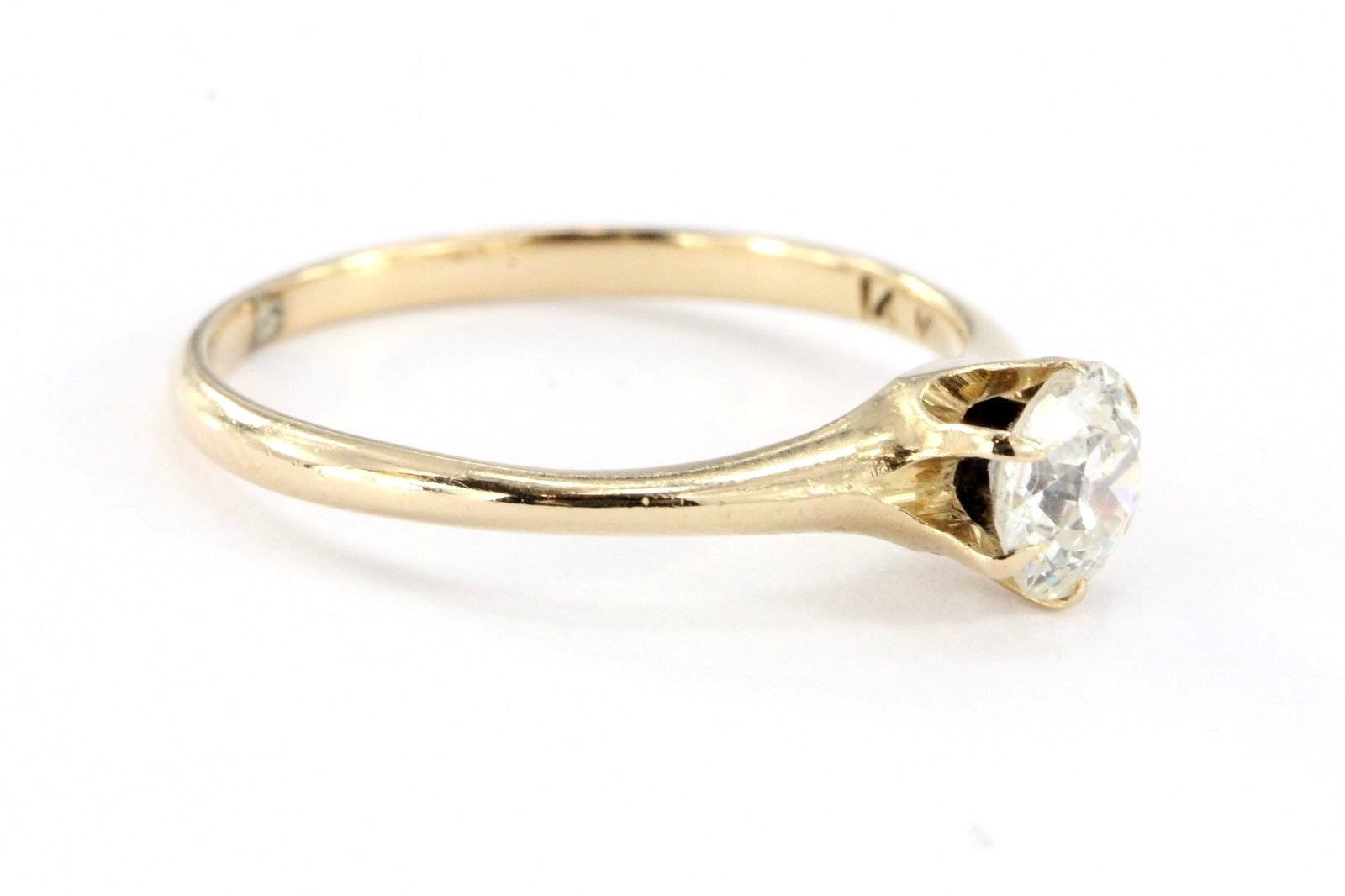 Antique Victorian 14K Gold .60 Carat Old Mine Diamond Engagement Ring - Queen May