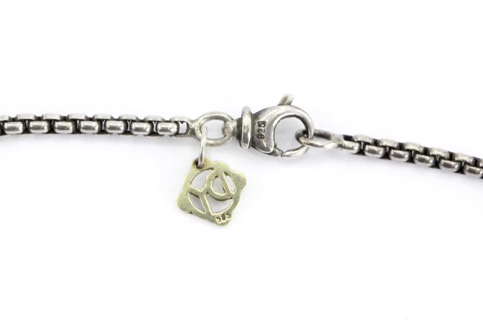 David Yurman Sterling Silver Box Chain Necklace 32" 2.6mm w/ 14K Gold Tag - Queen May