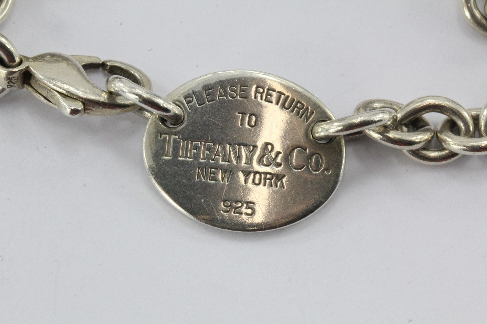 Tiffany & Co Sterling Silver Please Return To Tag Necklace 15.5" - Queen May