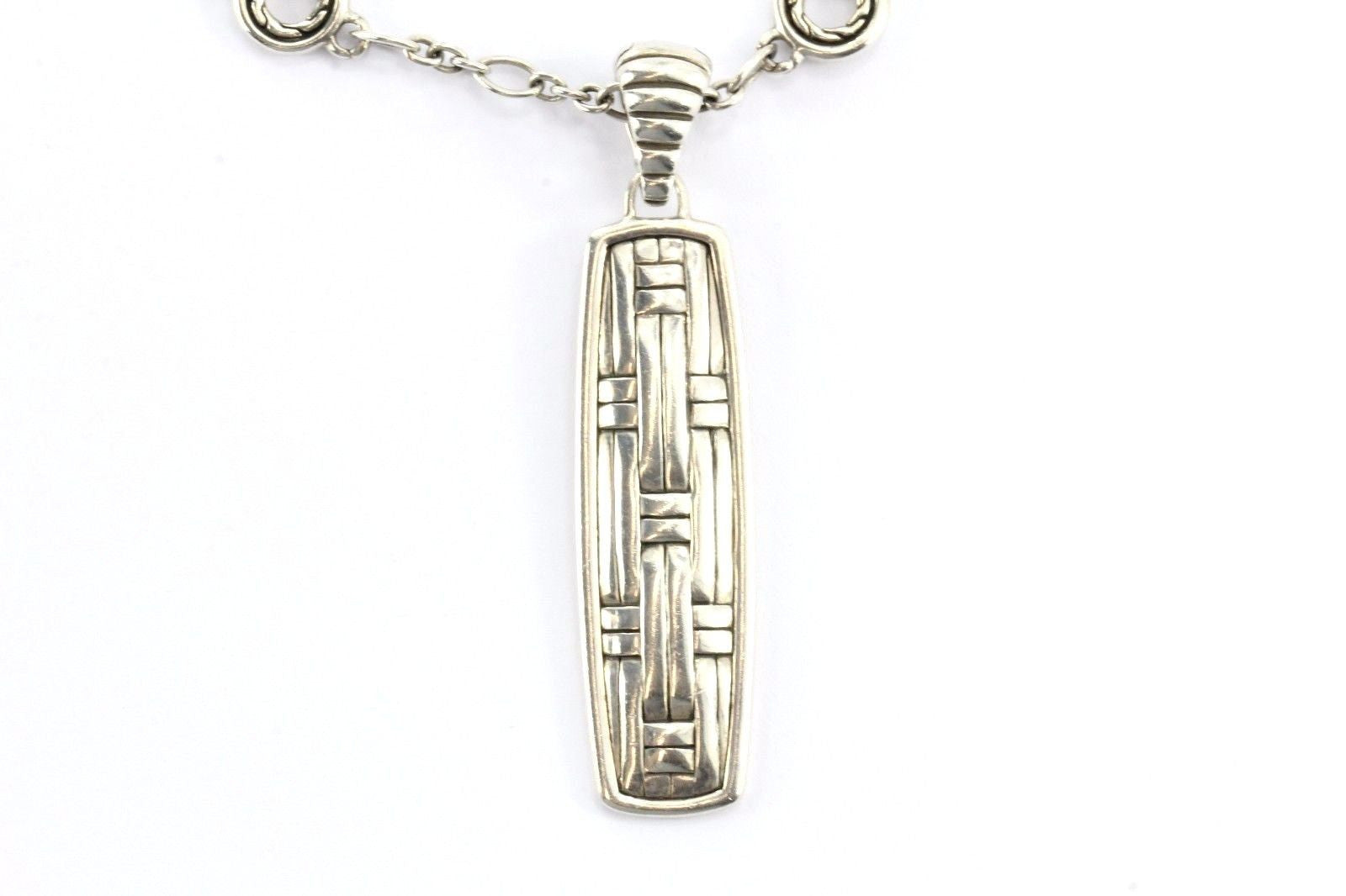 John Hardy Sterling Basket Weave Multi Link Enhancer And Necklace - Queen May