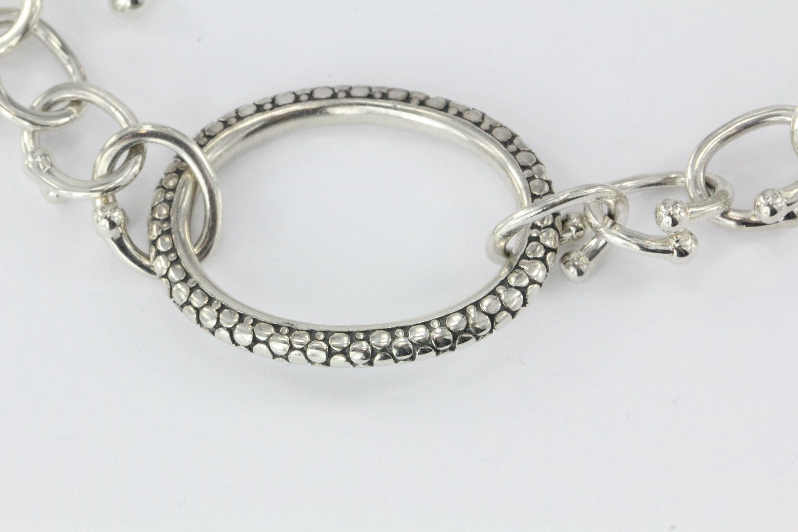 Michael Dawkins Large Sterling Snakeskin Oval Link Necklace 23" - Queen May