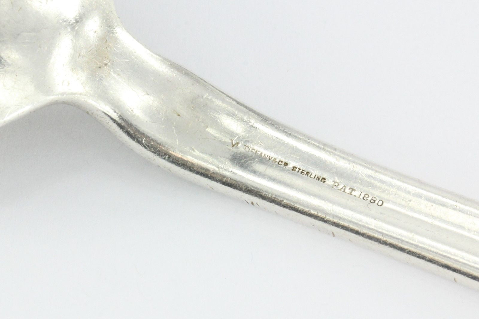 Antique Sterling Silver Pair Tiffany & Co. Lap over Edge Pattern Serving Spoons - Queen May