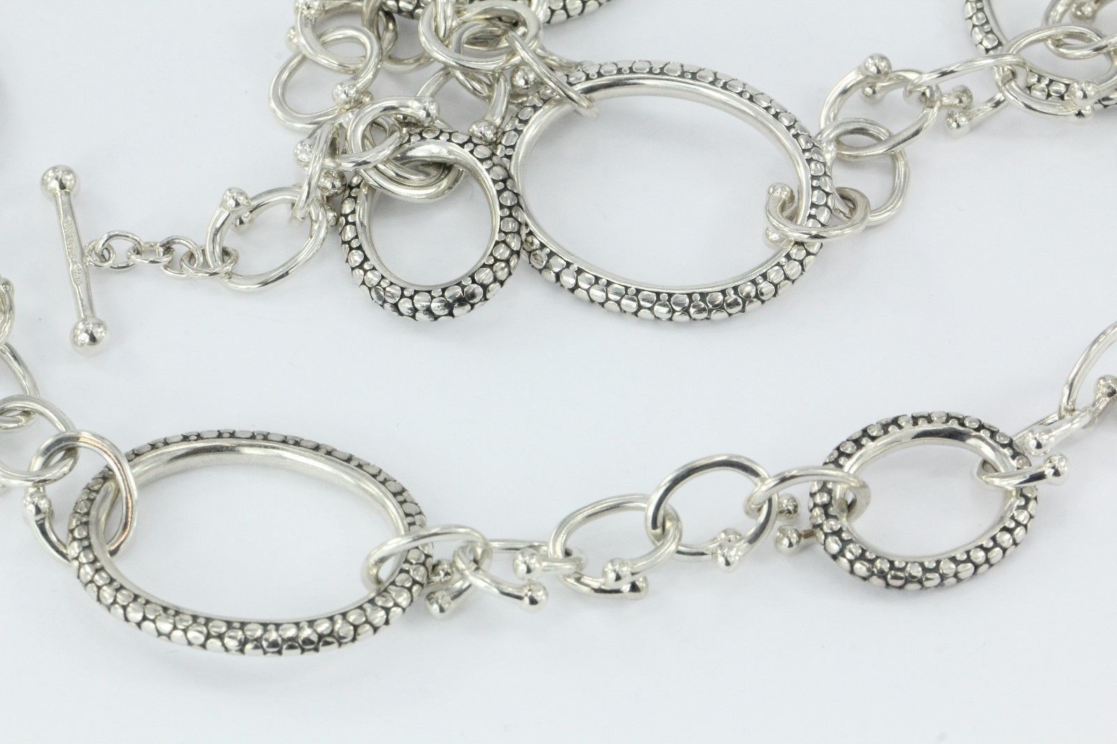Michael Dawkins Large Sterling Snakeskin Oval Link Necklace 23" - Queen May
