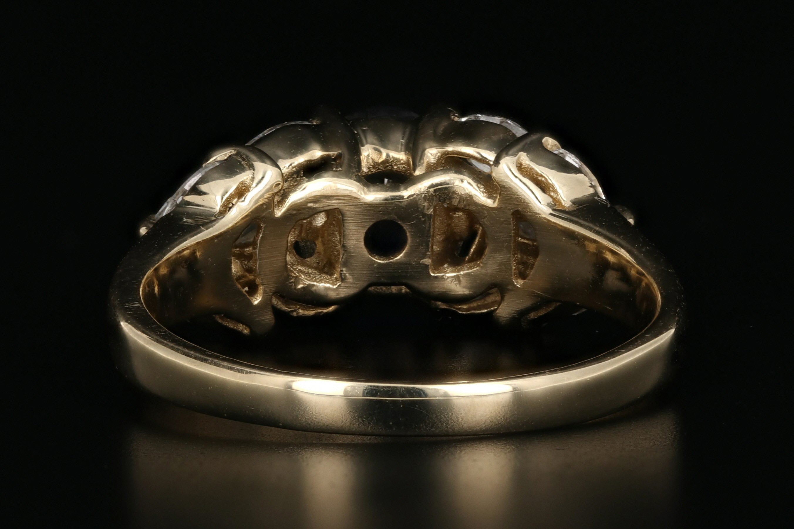 Modern 14K Yellow Gold 1.1 Carat Sapphire and Diamond Ring - Queen May
