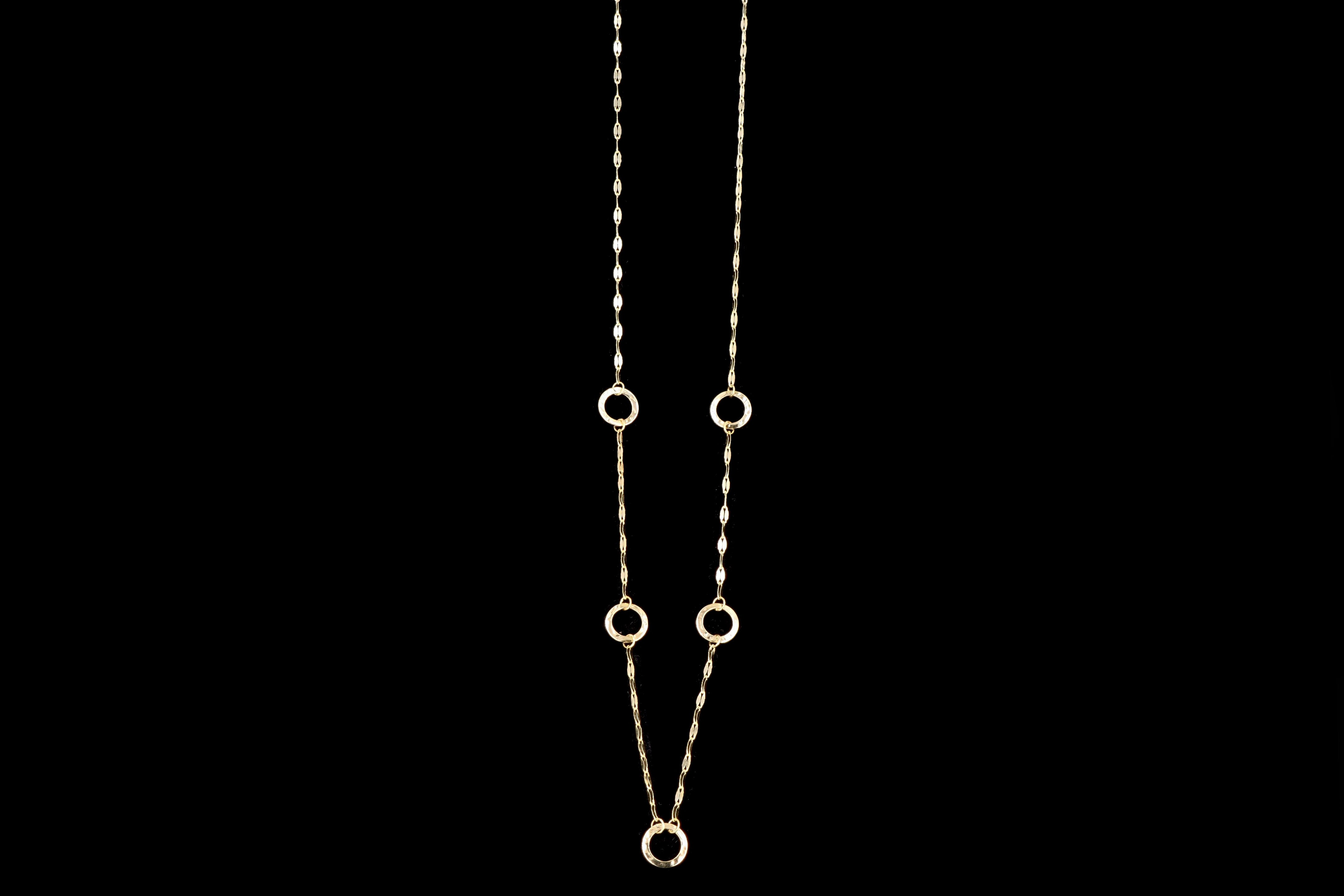 14K Yellow Gold Circle Station Necklace - Queen May