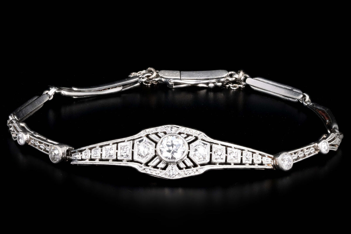 Art Deco Platinum .30 Carat Old European Cut Diamond Bracelet - Queen May