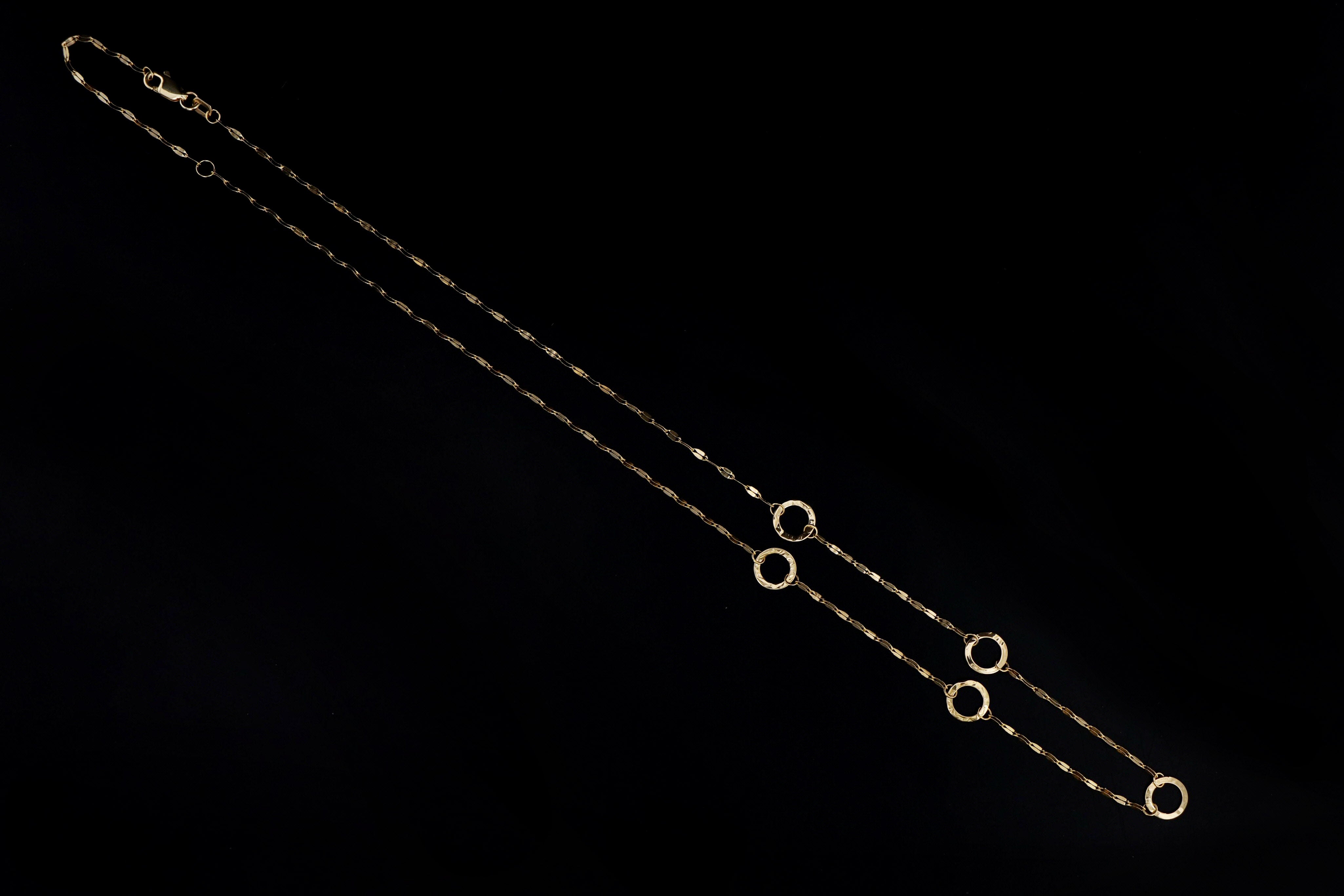 14K Yellow Gold Circle Station Necklace - Queen May