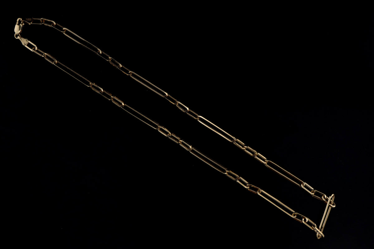 14K Yellow Gold 5.10mm Paperclip Chain Necklace - Queen May