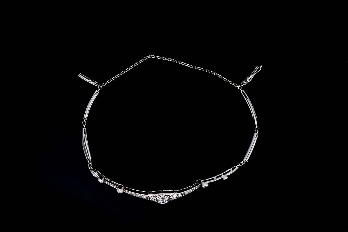 Art Deco Platinum .30 Carat Old European Cut Diamond Bracelet - Queen May