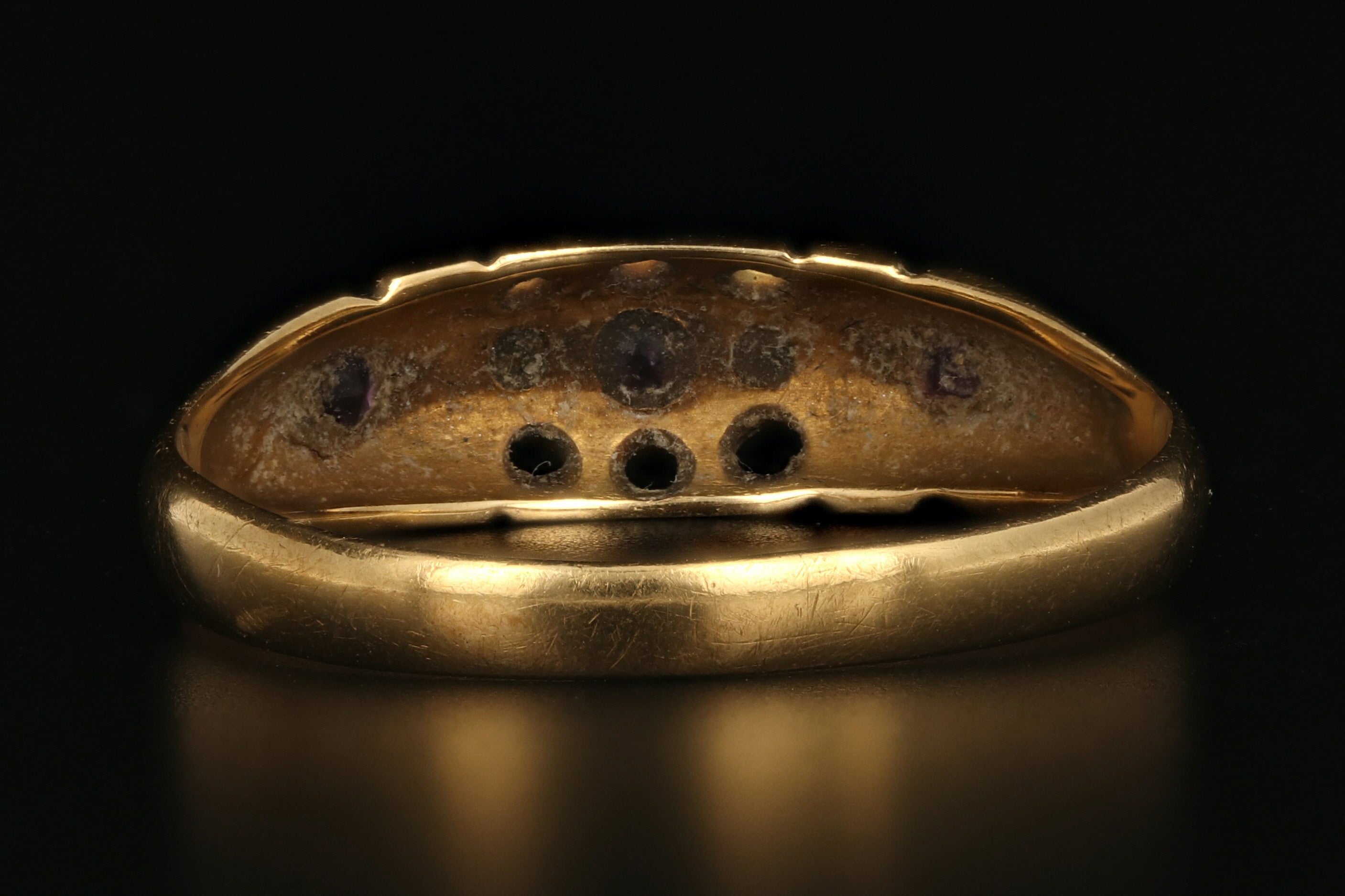 Victorian 18K Yellow Gold .09 Carat Ruby and Rose Cut Diamond RIng - Queen May