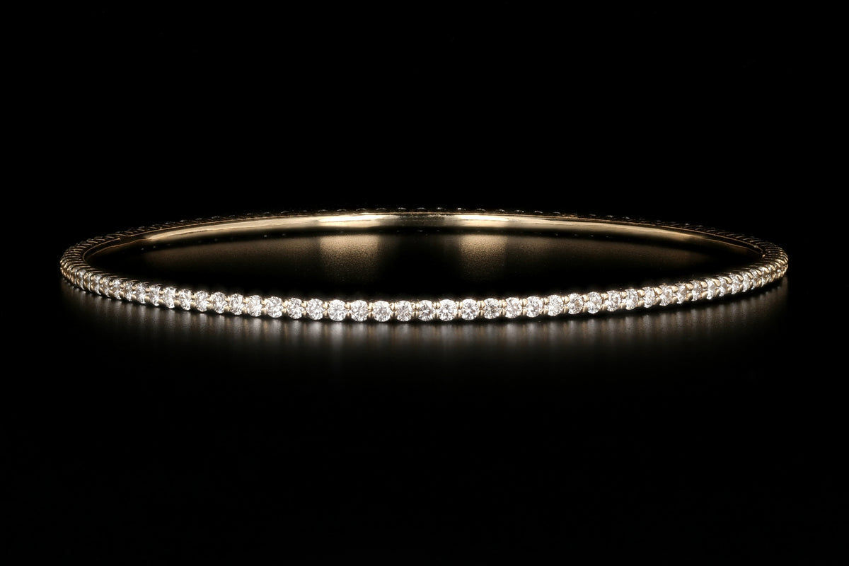 14K Yellow Gold 2.87 Carat Diamond Bangle - Queen May