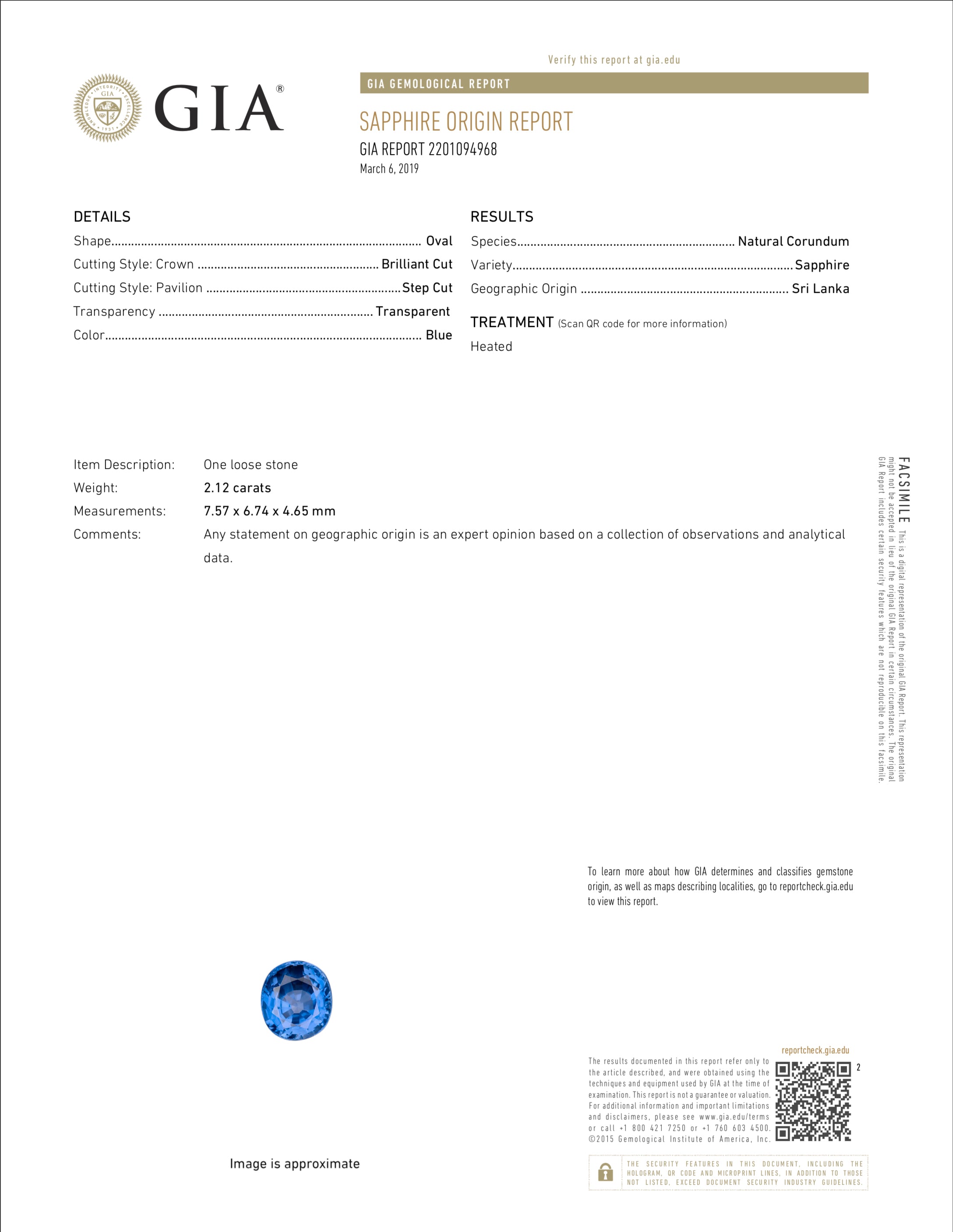 Modern 14K White Gold 2.12 Carat Ceylon Sapphire and Diamond Ring GIA Certified - Queen May